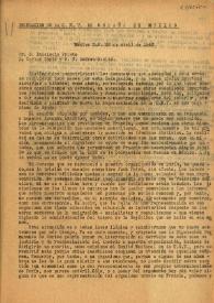 Carta de la CNT a la JARE. México (D. F.), 28 de abril de 1943