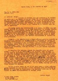 Carta de Carlos Esplá a Progreso Alfarache. New York, 14 de febrero de 1953