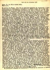 Carta de Fernando Valera a Félix Gordón Ordás. París, 12 de diciembre de 1950