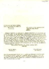 Carta del Cículo Cultural Pablo Iglesias a Tomás García. México D. F., 15 de agosto de 1945