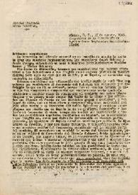 Carta del Círculo Cultural Pablo Iglesias a la Federación de Agrupaciones Regionales Socialistas. México D. F., 15 de agosto de 1945