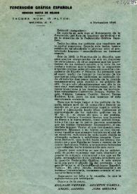 Federación Gráfica Española : sección mixta de México. México D. F., 4 de noviembre 1946