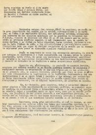 Carta de Izquierda Republicana (Francia) a Trifón Gómez y Antonio Pérez (PSOE). París, 30 de noviembre 1948