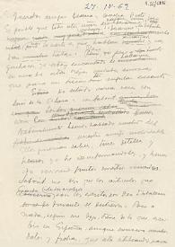 Carta de Carlos Esplá a Concha y Blanca Prieto. 27 de abril de 1962