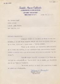 Carta de Manuel Dorado a Carlos Esplá. Nueva York, 30 de marzo de 1953