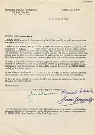 Carta de Manuel Dorado y otros a Carlos Esplá. Nueva York, 14 de julio de 1953