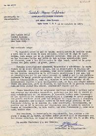 Carta de Jesús González Malo a Carlos Esplá. Nueva York, 25 de octubre de 1953