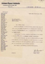 Carta de John Carnero a Carlos Esplá. Nueva York, 17 de noviembre de 1960