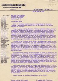 Carta de Jesús González Malo y Alberto Uriarte a Victoria Kent. Nueva York, 24 de junio de 1961