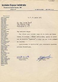 Carta de Jesús González Malo y Alberto Uriarte a Carlos Esplá. Nueva York, 31 de julio de 1961