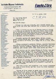 Carta de Agustín Carcagente a Carlos Esplá. Nueva York, 2 de marzo de 1962