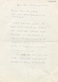 Carta de Carlos Esplá a Josep Tarradellas. Nueva York, 29 de junio de 1960