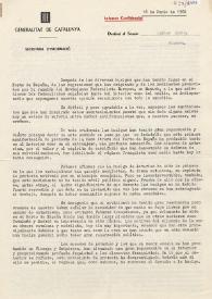 Informe confidencial de Josep Tarradellas a Carlos Esplá. 18 de junio de 1962