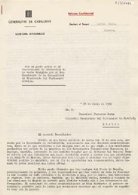 Informe confidencial de Josep Tarradellas a Carlos Esplá. 25 de junio de 1962