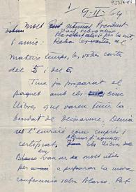 Carta de Carlos Esplá a Josep Tarradellas. 9 de febrero de 1964