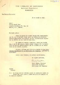 Carta de Lewis Hanke, Director de la Fundación Hispánica de la Biblioteca del Congreso, a Carlos Esplá. México, D.F., 30 de abril de 1946