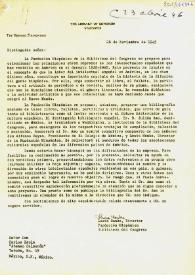 Carta de Lewis Hanke a Esplá. 26 de noviembre de 1945