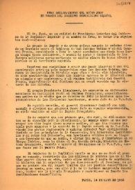 Unas declaraciones del señor Just en nombre del Gobierno republicano español. París, 14 de mayo de 1953