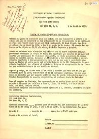 Comida de confraternización republicana. Acto organizado por las Sociedades Hispanas Confederadas. 1 de Abril de 1956