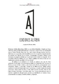 Ediciones Alfabia (Barcelona, 2008- ) [Semblanza]