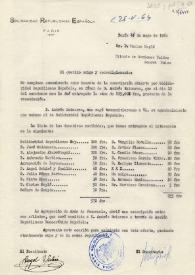 Carta de Solidaridad Republicana Española al Sr. D. Carlos Esplá. París, 21 de Mayo de 1964