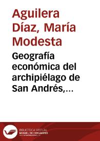 Geografía económica del archipiélago de San Andrés, Providencia y Santa Catalina