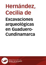 Excavaciones arqueológicas en Guaduero-Cundinamarca