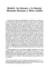 Madrid, los balcones y la historia: Mesonero Romanos y Pérez Galdós