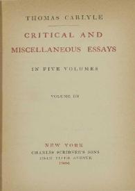 Critical and miscellaneous essays. Volume III