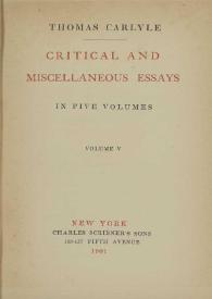 Critical and miscellaneous essays. Volume V