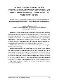El tango argentino en recepción: interpretación y apropiación de una lírica que involucra madres santas, consejos cínicos y violencia de género