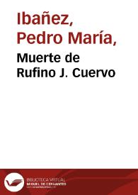 Muerte de Rufino J. Cuervo