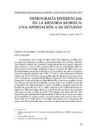 Demografía diferencial de la minoría morisca: una aportación a su estudio