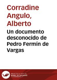 Un documento desconocido de Pedro Fermín de Vargas