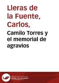 Camilo Torres y el memorial de agravios