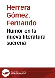 Humor en la nueva literatura sucreña