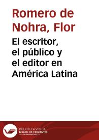 El escritor, el público y el editor en América Latina