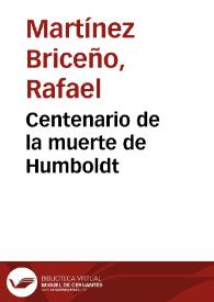 Centenario de la muerte de Humboldt