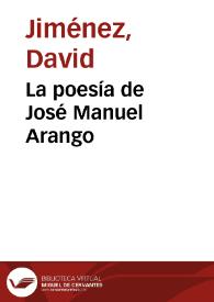 La poesía de José Manuel Arango