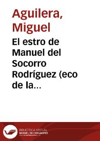 El estro de Manuel del Socorro Rodríguez (eco de la literatura colonial)