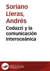 Codazzi y la comunicación interoceánica