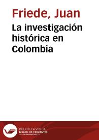 La investigación histórica en Colombia