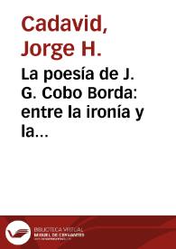 La poesía de J. G. Cobo Borda: entre la ironía y la ternura