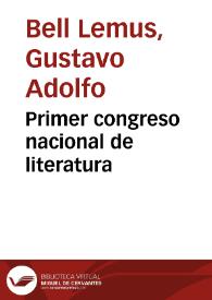 Primer congreso nacional de literatura