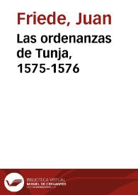 Las ordenanzas de Tunja, 1575-1576