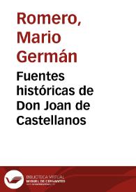 Fuentes históricas de Don Joan de Castellanos