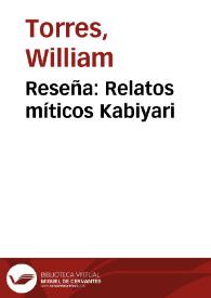 Reseña: Relatos míticos Kabiyari