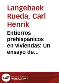 Entierros prehispánicos en viviendas: Un ensayo de interpretación