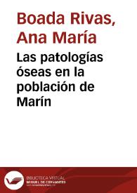 Las patologías óseas en la población de Marín