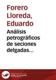 Análisis petrográficos de seciones delgadas provenientes del área arqueológica de San Agustín (Colombia)